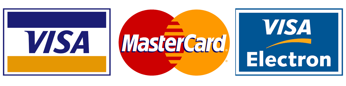Visa, MasterCard, Visa Electron Logos